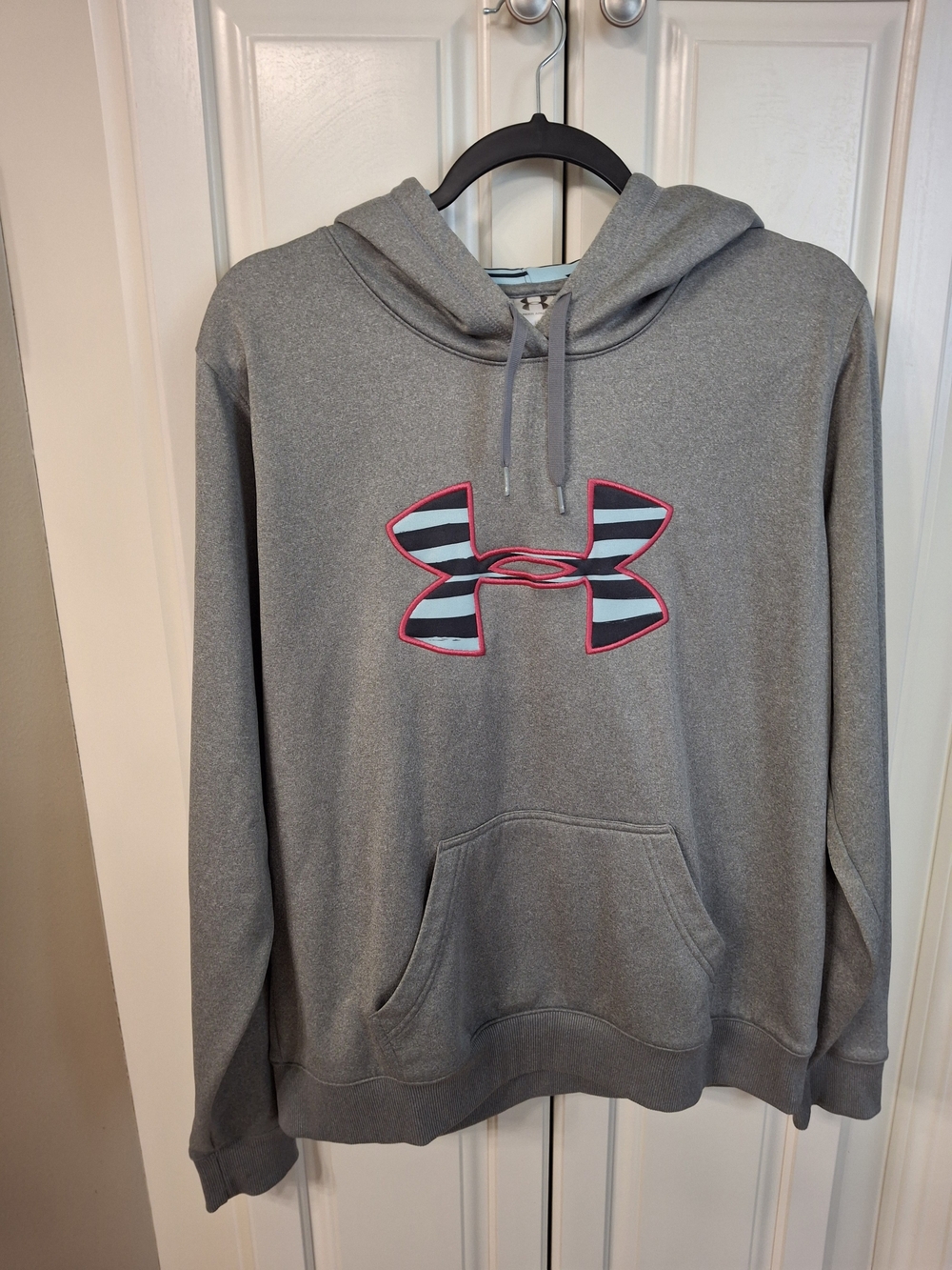Under Armour Womens Gray Hoodie with Striped Logo